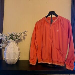 Orange Zip-Up Scrub Jacket
